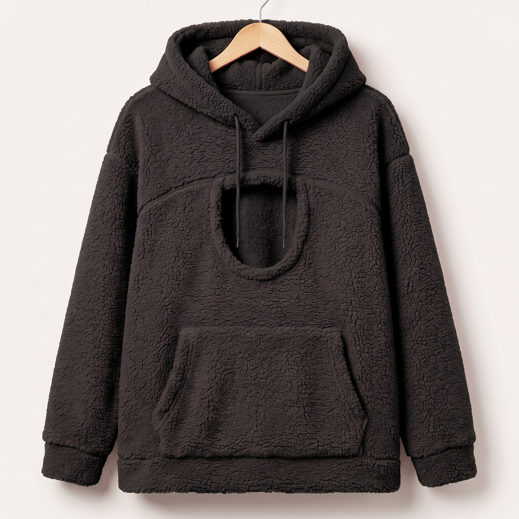 Coconid cat pouch hoodie in black