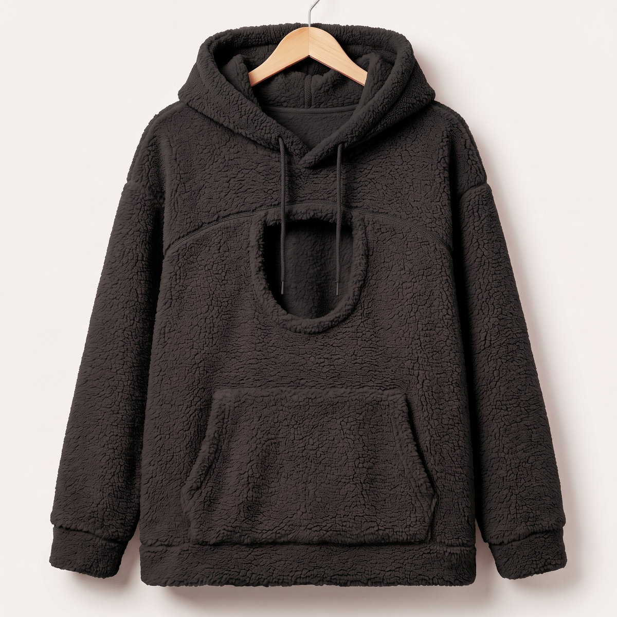 Coconid cat pouch hoodie in black