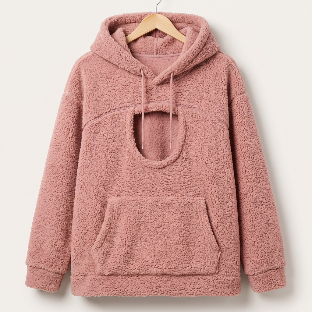 Coconid cat pouch hoodie in pink